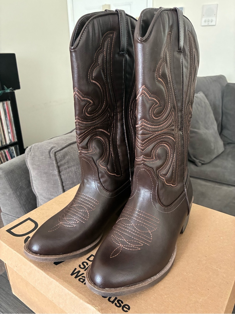 Coconuts by Matisse Brown Embroidered Western Heeled Boots
